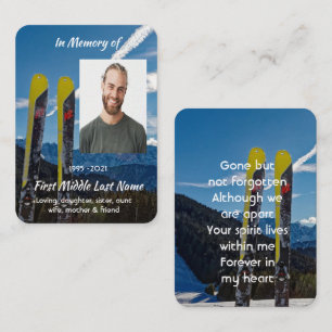 Tarjeta De Visita Recuerdo de esquí de nieve de invierno de esquí