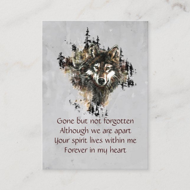 Tarjeta De Visita Recuerdo de la montaña Wolf (Anverso)