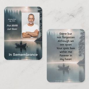 Tarjeta De Visita Recuerdo de Memoria Lago Salvaje Canoa