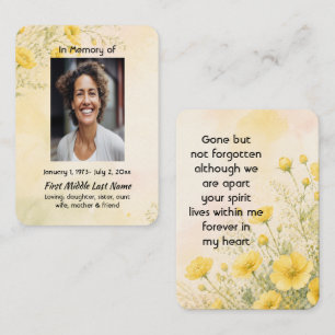 Tarjeta De Visita Recuerdo de oración memorial de la flor de amapola