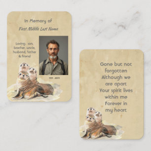 Tarjeta De Visita Recuerdo Memorial Sellos de Acuarela Animales