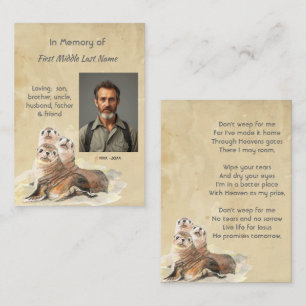 Tarjeta De Visita Recuerdos cristianos Animales de focas de acuarela