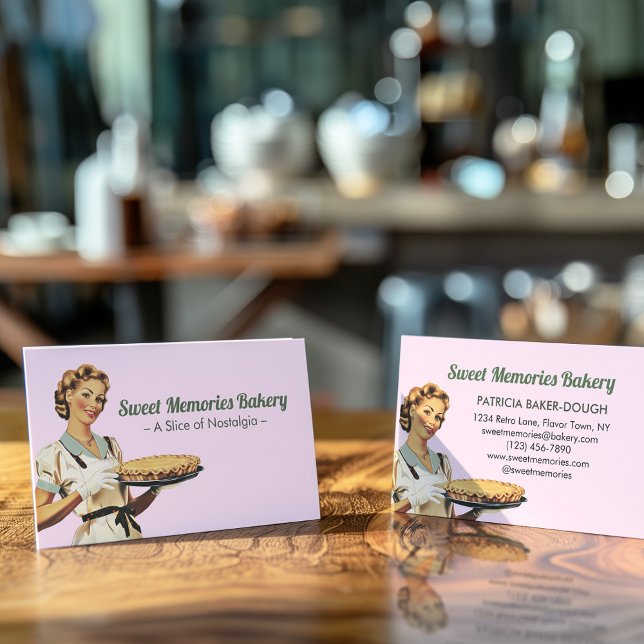 Tarjeta De Visita Recuerdos dulces Panadería Nostalgia Retro de la é (Subido por el creador)