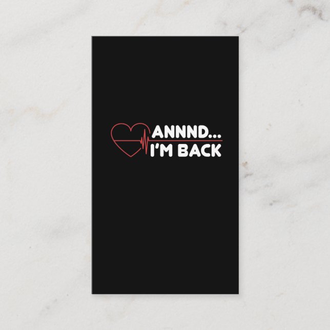 Tarjeta De Visita Recuperación de sobrevivientes de ataque cardíaco  (Anverso)