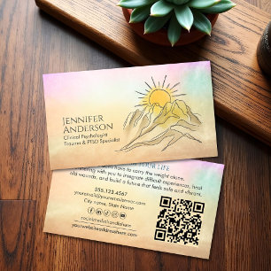 Tarjeta De Visita Recuperación del Trauma Amanecer Sobre Montañas