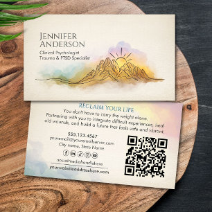 Tarjeta De Visita Recuperación del Trauma Amanecer sobre Montañas