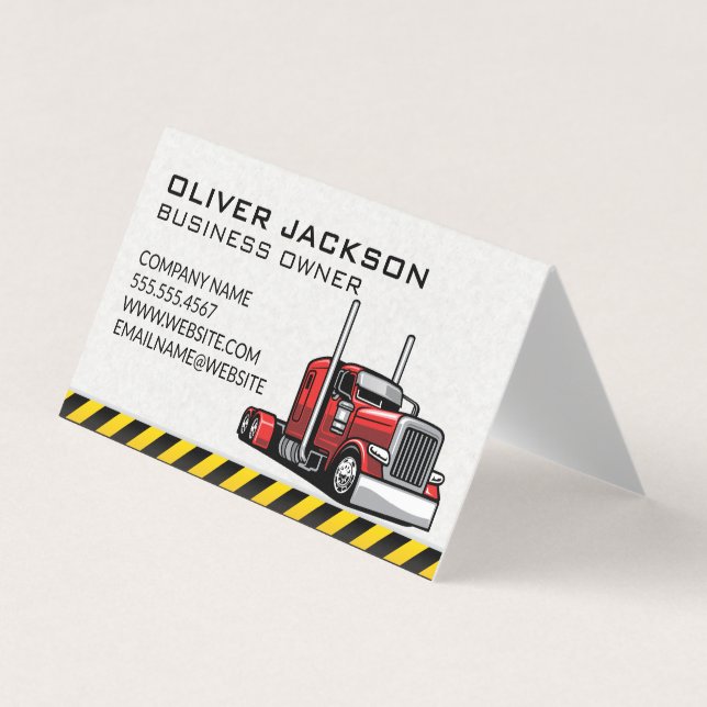 Tarjeta De Visita Red 18 Wheeler | Truck Driver (Anverso)