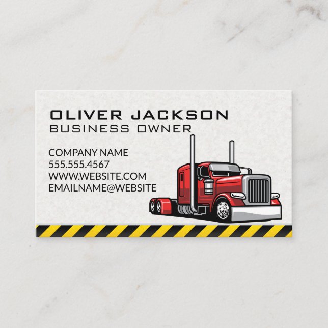 Tarjeta De Visita Red 18 Wheeler | Truck Driver (Anverso)