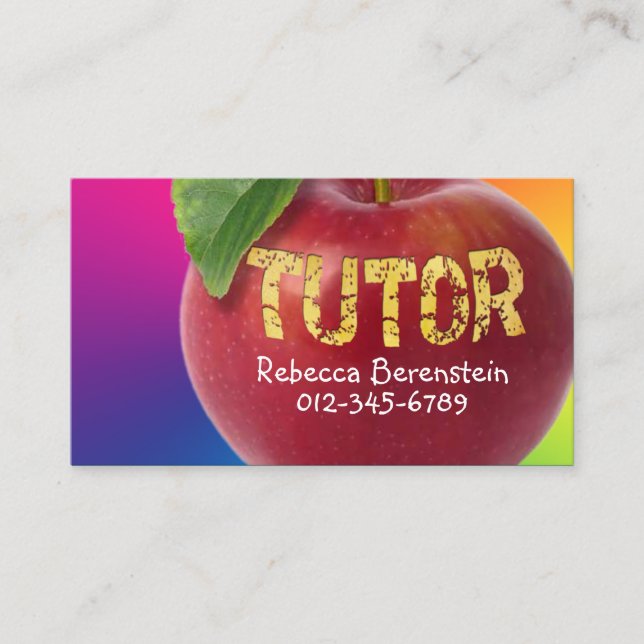 Tarjeta de visita Red Apple Tutor Red Blue (Anverso)