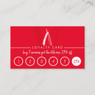 Tarjeta De Visita Red Barber Coiffure Peluquero Descuento Fidelidad