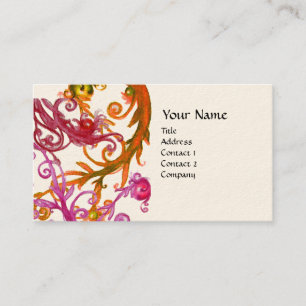 Tarjeta De Visita RED BERRIES SWIRLS crema metálica