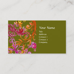 Tarjeta De Visita RED BERRIES SWIRLS oro metálico