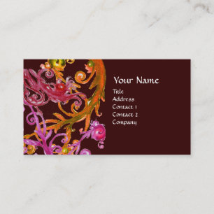 Tarjeta De Visita RED BERRIES SWIRLS Ropa metálica