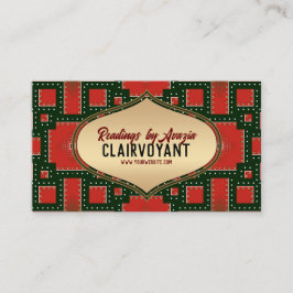 Tarjeta De Visita Red Black Bold Gold Goddess Tarot Reader