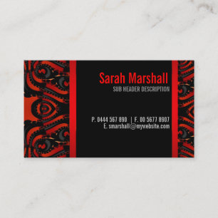 Tarjeta de visita Red+Black de Diosa Tribal Gótica