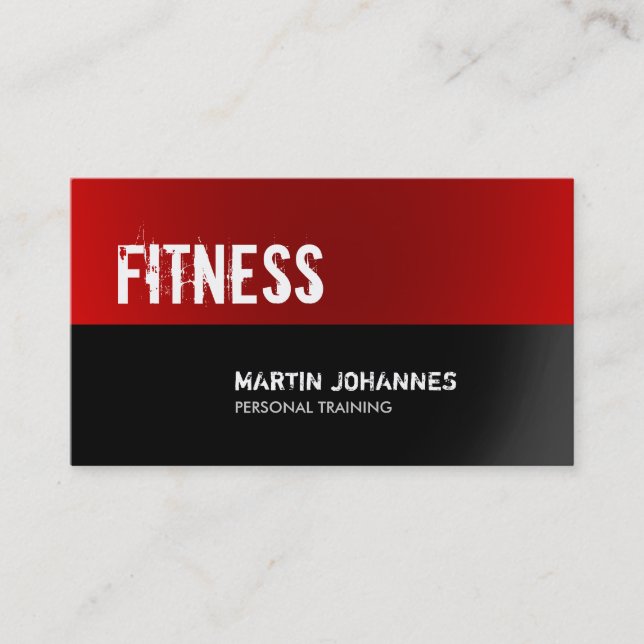 Tarjeta De Visita Red Black Fitness Personal Training Bodybuilding (Anverso)