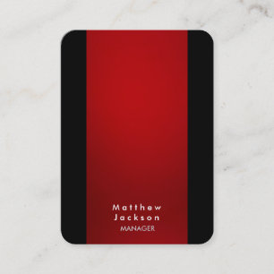 Tarjeta De Visita Red Black Modern Plain Professional Manager