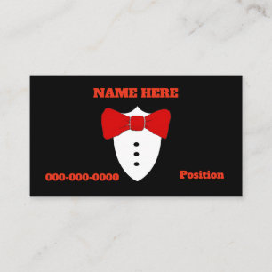 Tarjeta De Visita Red Bow Tie, Tux, añadir información