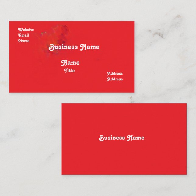 Tarjeta De Visita Red Business Card (Anverso / Reverso)