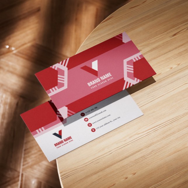 Tarjeta De Visita Red Collor Elegant Business Card (Subido por el creador)