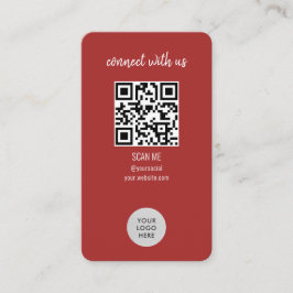 Tarjeta De Visita Red Connect with Us QR Code