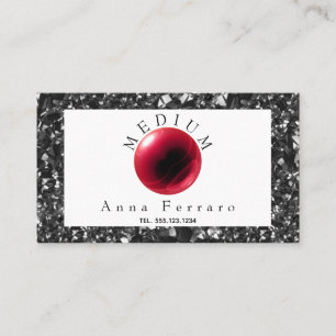 Tarjeta De Visita Red Crystal Ball y Obsidian Fortune Telefoneando 