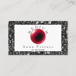Tarjeta De Visita Red Crystal Ball y Obsidian Fortune Telefonía 
