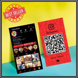 Tarjeta De Visita Red de Instagram de Construcción   Código QR