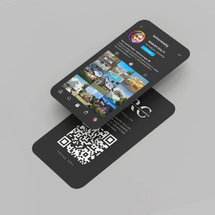 Tarjeta De Visita Red de Instagram Oscura de Realtor Real Estate