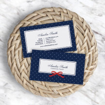 Red de medios sociales Blue & White Polka Dot