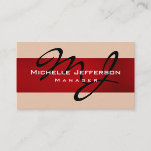 Tarjeta De Visita Red Desert Sand Manager Monograma Business Card
