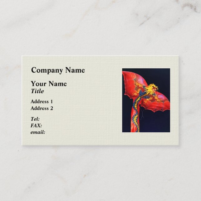 Tarjeta De Visita Red Dragon Kite (Anverso)