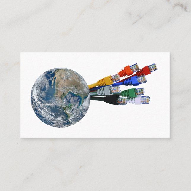 Tarjeta De Visita Red Ethernet conectada a la Tierra (Anverso)