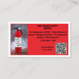 Tarjeta De Visita Red Fire Extinguisher Fire Safety  