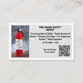 Tarjeta De Visita Red Fire Extinguisher Fire Safety  