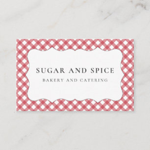 Tarjeta De Visita Red Gingham Business Card