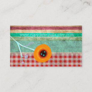 Tarjeta De Visita Red Gingham Vintage