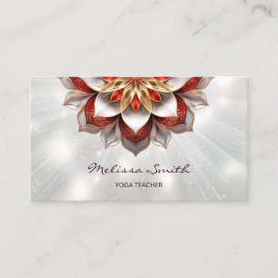 Tarjeta De Visita Red Gold 3D Mandala