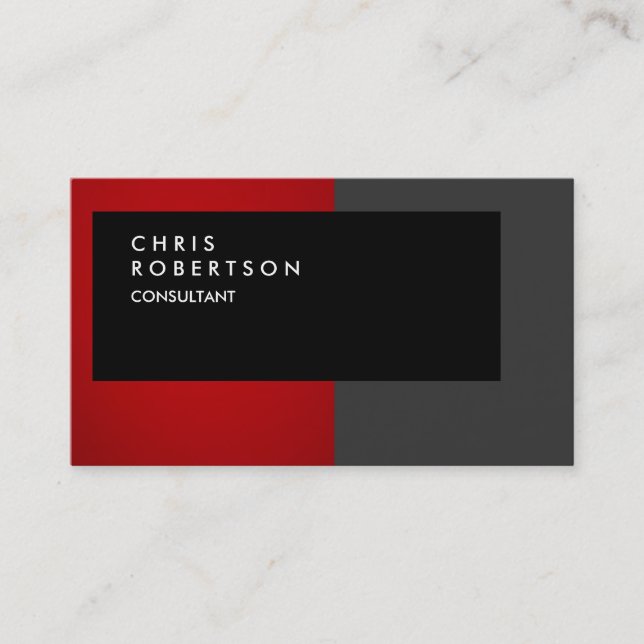 Tarjeta De Visita Red Gray Black Creative Business Card (Anverso)