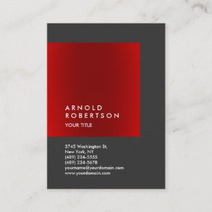 Tarjeta De Visita Red Gray Trendy Chubby Professional Business Card