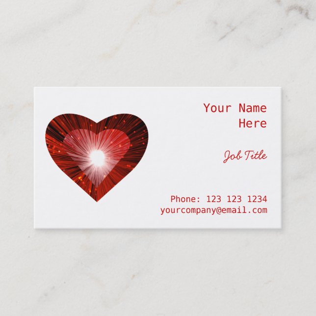 Tarjeta De Visita Red Heart 'heart' business card side red (Anverso)