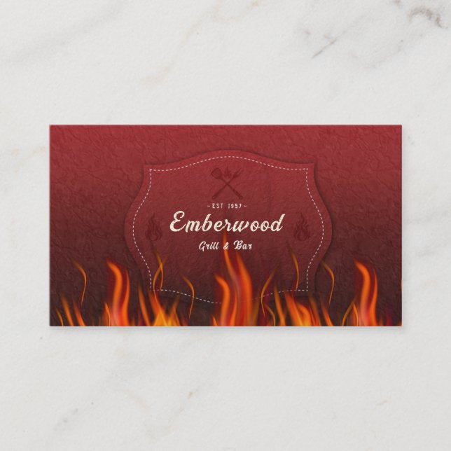 Tarjeta De Visita Red Hot Grill Business Card (Anverso)