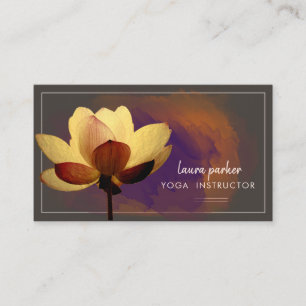 Tarjeta De Visita Red Lotus Instructor de Yoga Meditación Zen Vintag