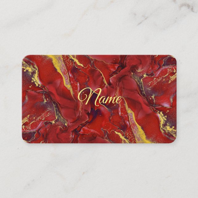 Tarjeta De Visita Red Marble Business Card (Anverso)