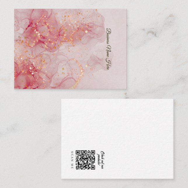 Tarjeta De Visita Red Marble Store Earring Display Card (Anverso / Reverso)