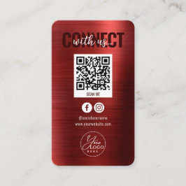 Tarjeta De Visita Red Metálica Conectada Con El Código QR De Medios 