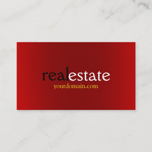 Tarjeta De Visita Red Moderno Agente Inmobiliario Trendy Profesional (Anverso)