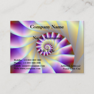 Tarjeta de visita Red Purple and White Spiral