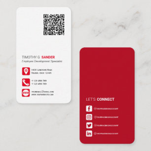 Tarjeta De Visita Red QR código de red social profesional red B