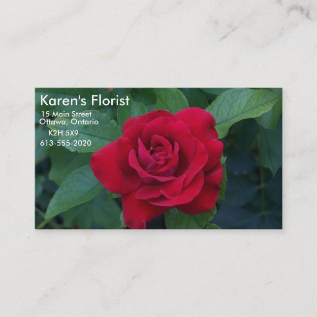 Tarjeta De Visita Red Rose Close (Anverso)